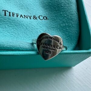 Tiffany & Co. Silver Heart Charm Ring